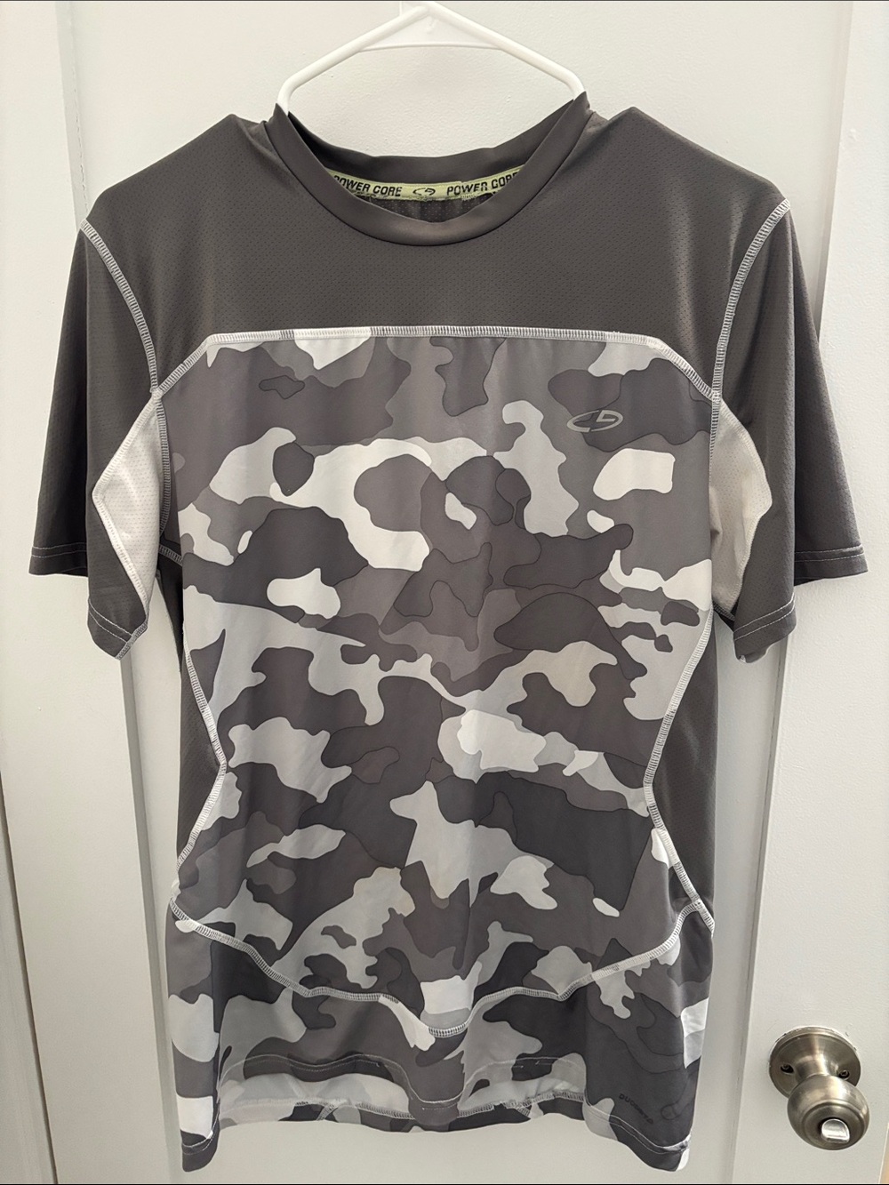 Champion Men’s Gray Camo Performance Shirt - vented back perforated